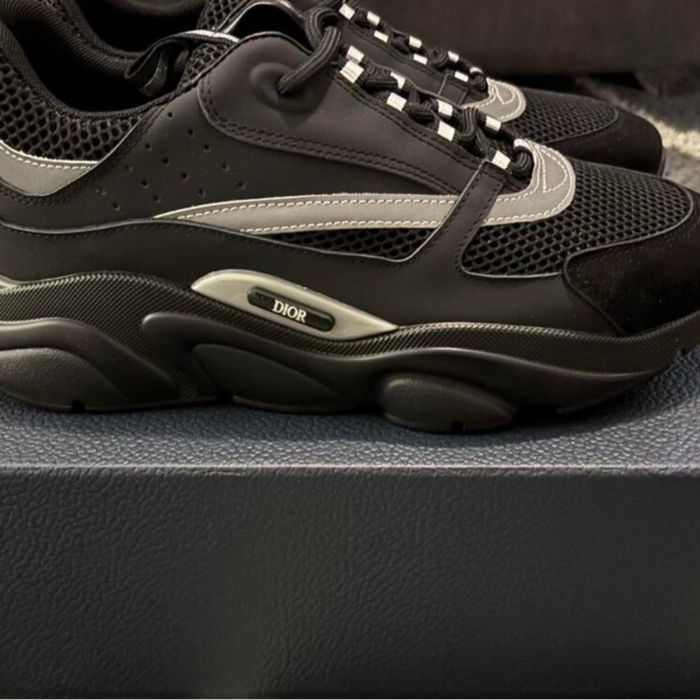 Black and White Men's Sneakers - Picture 3 of 5